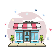 Online storefront building Illustration