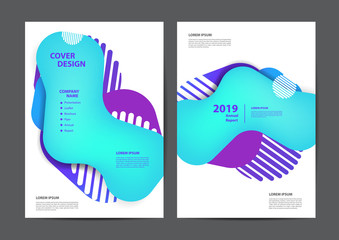 Poster flyer pamphlet brochure cover design templates for business Prism color of the rainbow in a bright and geometric multi-colored bubbles and fluid shapes, Vector illustration in A4 size