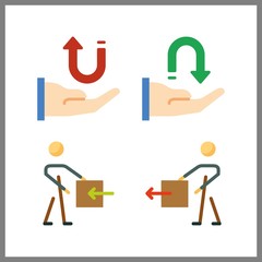 4 postal icon. Vector illustration postal set. receive and delivery icons for postal works