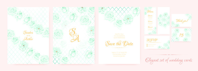 Wedding Invitation, Cards Templates Set.