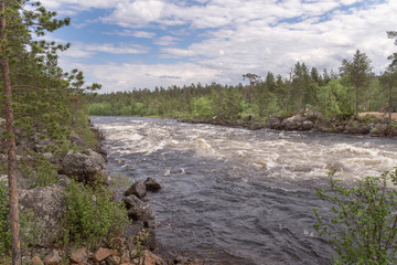 River flowing in Lapland