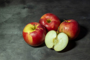 apples on a dark background