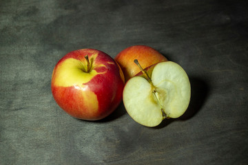 apples on a dark background