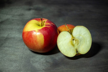 apples on a dark background