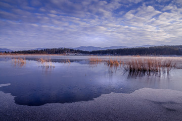 Fototapeta premium sunrise over a dam