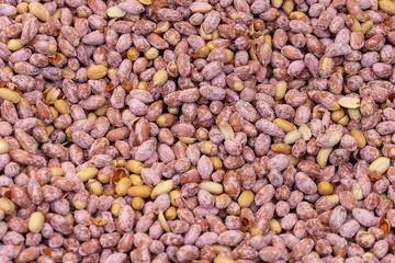 Peanut in sugar, background, texture