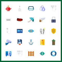 25 security icon. Vector illustration security set. usb and text file icons for security works