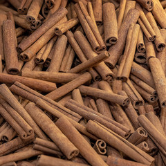 Cinnamon sticks, background, texture