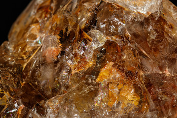 Macro mineral stone Fenster Quartz Crystal on a black background