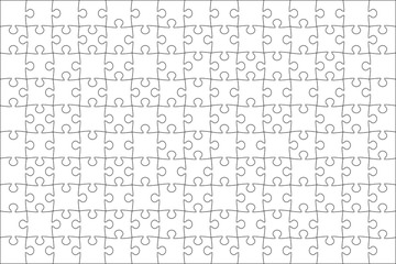 Vector illustration of white puzzle . (every piece is a single shape)