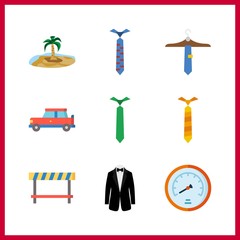 9 curve icon. Vector illustration curve set. palm and road block icons for curve works