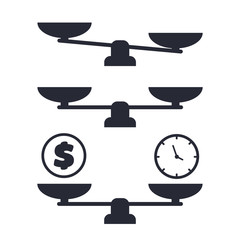 Scales of Justice. balance icons. Business success