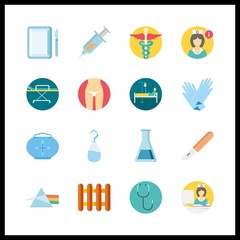 16 doctor icon. Vector illustration doctor set. laboratory and pharmacy icons for doctor works