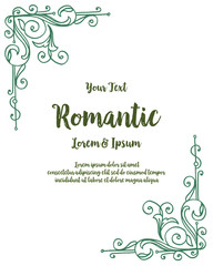 Obraz premium Vector illustration floral frame art with write a invitation romantic hand drawn