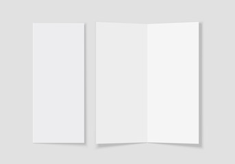 Mockup of the booklet or brochure with open blank pages. A4 half folded. - obrazy, fototapety, plakaty