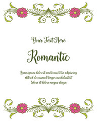 Vector illustration beautiful floral frame for write a invitation romantic hand drawn