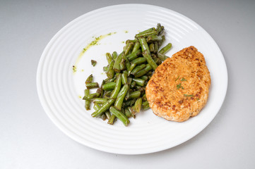 Delicious dinner with beans