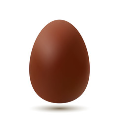 Realistic chocolate egg with shadow. easter and prazdika concept. vector illustration isolated