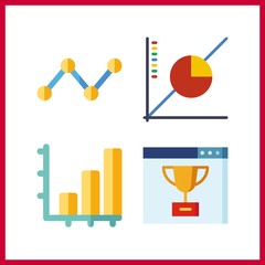 4 increase icon. Vector illustration increase set. bar chart and ranking icons for increase works