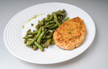 Delicious dinner with beans