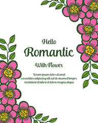 Vector illustration greeting card romantic with orange floral frame hand drawn