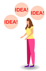 Vector illustration of thinking idea or solution concept with fast thinking solution and idea concept