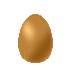 Golden realistic egg isolated on white background. Easter symbol. vector