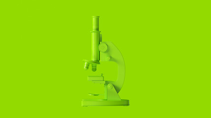 Lime Green Traditional Microscope 3d illustration 3d render