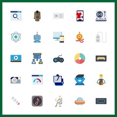 25 technology icon. Vector illustration technology set. socket and atom icons for technology works