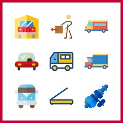 9 logistic icon. Vector illustration logistic set. delivery and transportation icons for logistic works