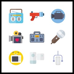 9 broadcast icon. Vector illustration broadcast set. blaster and radio icons for broadcast works