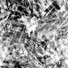 Watercolor vintage seamless background, paint splash, texture of leaves, grasses, plants, cranberry,  currants.  Abstract background, paint splash. Fashionable pattern. Black, white color, silhouette.