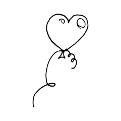 Hand drawn doodle of balloon.Perfect for invitation