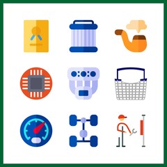 9 industrial icon. Vector illustration industrial set. chassis and pulley icons for industrial works