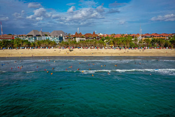 Kuta beach, Bali, Indonesia, aerial view