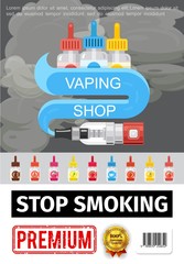 Flat Smoking Addiction Poster