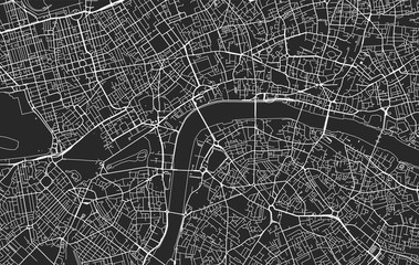Black and white vector city map of London - 251547358