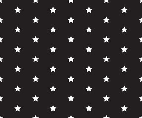 Black and white vector seamless pattern with stars