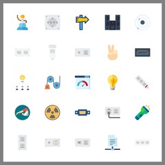 25 power icon. Vector illustration power set. panel and victory icons for power works