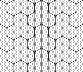 Seamless traditional Japanese geometric ornament .Black and white.