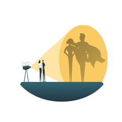 Business superhero team vector concept. Business man and woman. Symbol of power, strength, leadership, courage and teamwork.