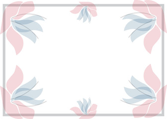 White background wiht foral frame. Vector illustration