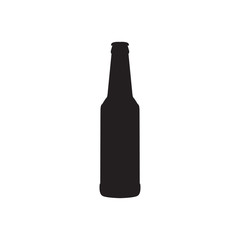 Single beer bottle isolated on a white background
