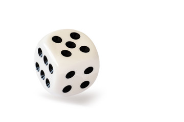 Dice closed up isolated on white