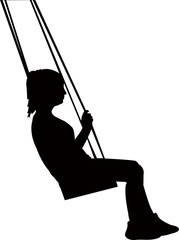 girl swinging silhouette vector