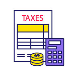 Tax accounting color icon