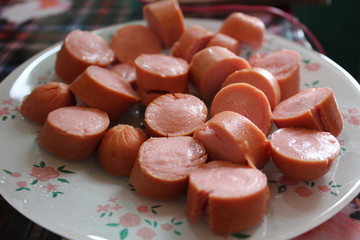 sausages on a plate