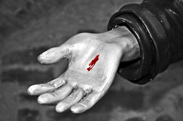 francis, assisi, stigmate, hand, hands, blood, italy, church, 