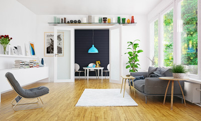 modern scandinavian living room design.