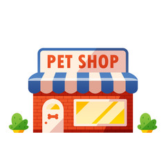 Pet shop building vector isolated illustration